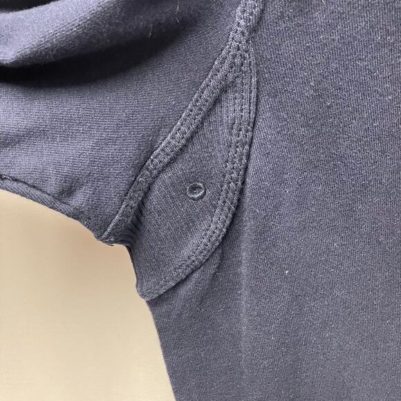 Club Room Mens XXL Navy Blue Button Mock‎ Neck Sweatshirt Cotton New Preppy - Picture 5 of 14